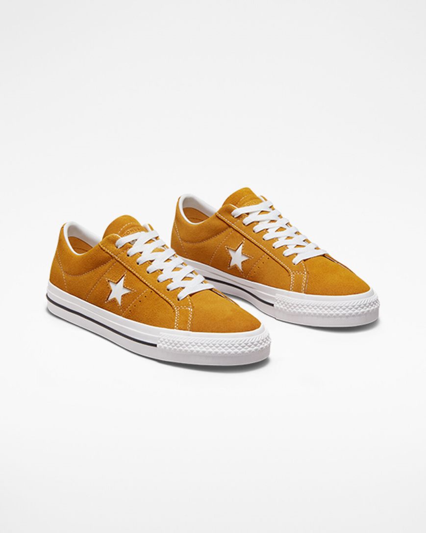 Tenis Skate Converse One Star Pro Feminino Douradas Laranja Branco Pretas | PT C09PT17